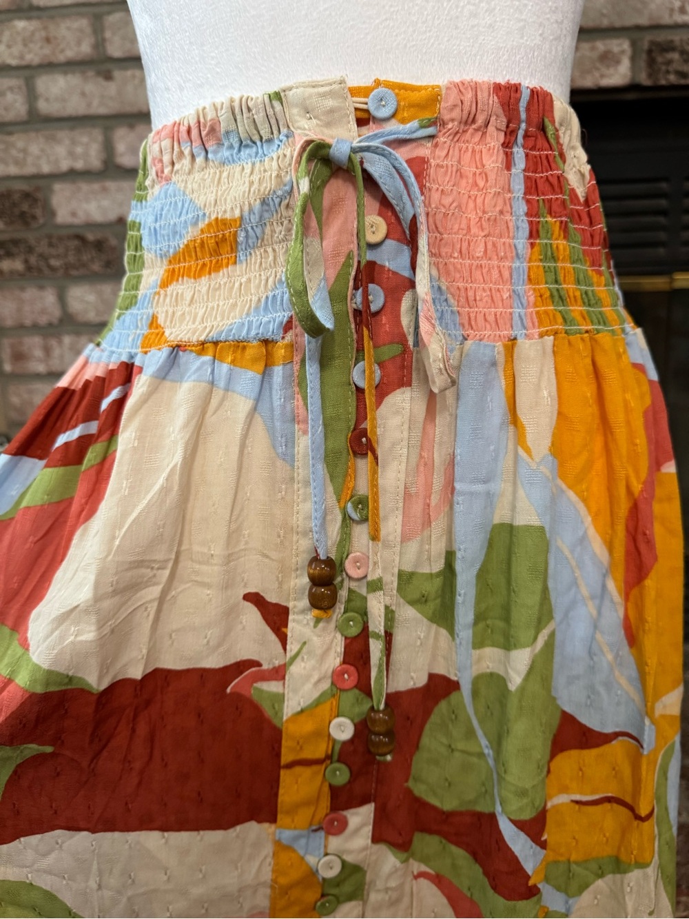 Christian Siriano Multicolor Button-Front Skirt - Picture 4 of 7
